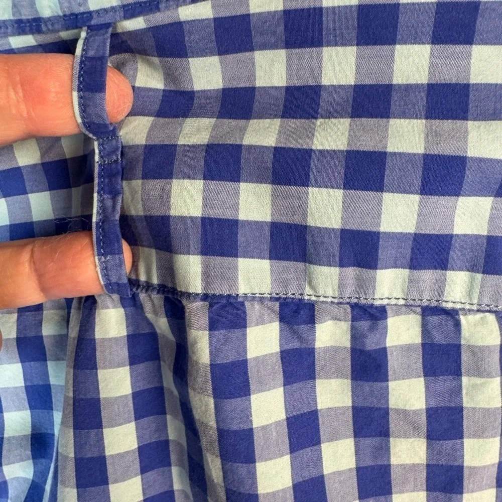 Banana Republic Lux Stretch Poplin Men's Blue & Mint Green Long Sleeve Shirt S